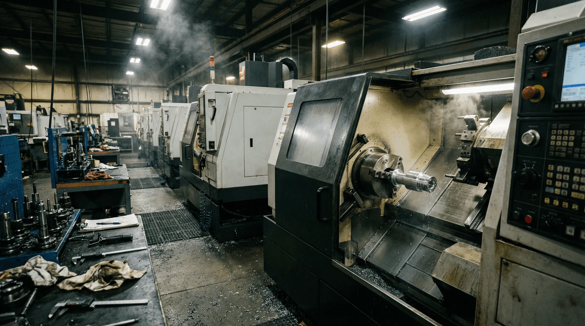 Manufacturing facility floor with industrial control systems and connected IT infrastructure